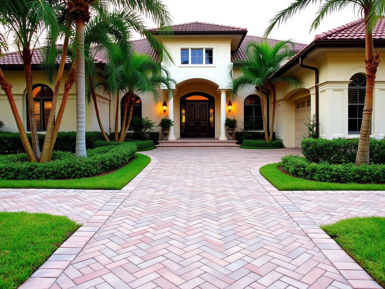 Herringbone entry walkway — Palm Harbor
